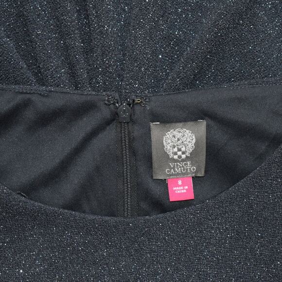 Vince Camuto Beaded Ruched Metallic Bodycon Dress Gray Size 8 - Picture 5 of 8